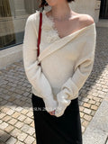 Special Price Does Not Return] Xiu Xixi 2025 Autumn Long-Sleeved V-Neck Flower Knitted Woolen Woman
