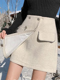 Tweed Sparkle Buttoned Mini Skirt- Outfit
