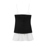 Niche Babes Fake Two Spliced Short Sling Dress Women