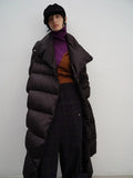 Xixi 2025 Winter New Temperament Simple Thin Long Coat Duck Down Jacket Coat Women