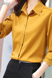 Women's Shirt Spring and Autumn Blouses for Women Long Sleeve Top Women-clothing Polo Neck Button Up Blouse Woman Basic Shirt