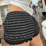 Fashion Casual Striped Shorts Hot Pants At Home Casual Low-Rise Tight Legs Long Hot