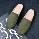 And Autumn Flat Bottom Slippers Women's Muller Shoes Half-Dragging Lazy People Wearing Heel Single Shoes Size