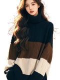 High-Necked Sweater Women's Autumn And Winter New Korean Atmosphere Soft Languid Outside Wearing Knitwear