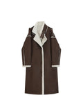 Coat Turn-Down Collar Women's Jacket 2023 New Winter Fashion Long Coats Warm Wool Coat Beige Overcoat Female