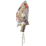 New Personality Retro Fashion Print Waist Thin Blazer Female
