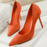 Shoes 2022 New Women Pumps Suede High Heels Shoes Fashion Office Shoes Stiletto Party Shoes Female Comfort Women
