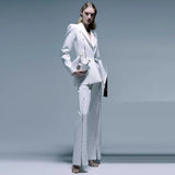 New Star Fashion Temperament Diamond Hollow Suit Trousers Set Two
