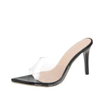 Summer Large-Size New Slippers Women's Fashion Transparent Word Cool Drag Wearing Pointed High