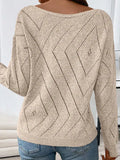 And Winter New Women's Sweater Loose Hollow Knitted Knitted Round Collar Collar