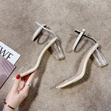 Summer New Women's Transparent Sandals Crystal Korean Version Of 100, With Coarse Heel Casual Sandals Women's High