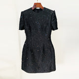 New Star Fashion Elegant Temperament Of The Flower Heavy Industry Nail Beads Short-Sleeved