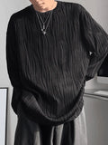 Men's Textured Long Sleeve Tee- Outfit