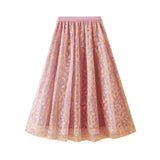 Embroidered Embroidered Waist-Up Double-Layer Mesh Dress Mid-Summer New Temperament Skirt Half-Dress Dress