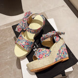 Hee Women's Sandals Fruit Pattern High Heel Sandals Women 2025 Spring And Summer New Word Fish Mouth Bow Women's