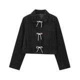 Women's Butterfly Buttonds Textured Coat