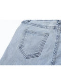 Women High Waist Flare Pants Slim Fit Stretchy Vintage Korean Fashion Harajuku Ins Street Denim Split Wide Leg Trouser
