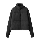 New Women's Fashion Splicing Long Sleeve Warm Cotton Jacket