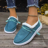 Hair Plus Velvet Low-Top Single-Shoe Women Warm Large-Size Cotton Shoes