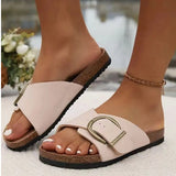 Summer Net Red New Fashion Wear Anti-Slip Cork Toeside Beach Women's Shoes Large
