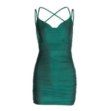 Zingj Spring 2023 New Fashion Show Back Dark Green Dress Slip Dress