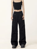 Zingj Cargo Pants Female 2024 Spring / Summer Design Sense Small Loose Versatile Straight Wide Leg Casual