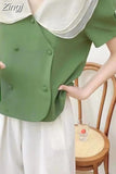 Fashion Women Blouse Shirt 2023 Vintage Double Ruffle Collar Blusas Elegant Korean Style Blouses Woman Ol Ladies