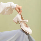 High-Heeled Mary Treasure Shoes 2025 Spring And Summer New Retro Thick Heel JK Single Shoes Fairy Fashion High