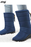 Women Waterproof Snow Boots Mid-Calf Down High Bota Ladies Winter Shoes Woman Plush Insole Botas Mujer