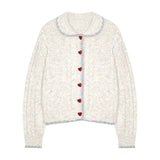 Buckle-Colored Sweater Cardigan 2025 Autumn And Winter New Korean Temperament Soft-Crein Knitted Coat