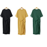 Zingj T-Shirt Women Summer 2024 New Korean Version Of Plus-Size Women's Loose Show Thin Over The Knee Long T-Shirt Skirt