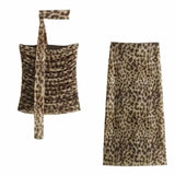 Women's Clothing INS Net Red Explosion Sexy Fashion Leopard Print Hanging Neck Tops Can Be Worn