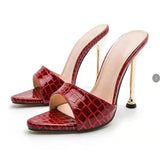Toe With Tips High Heeled Slippers Women Fish Mouth Fine Sandals Women Heel