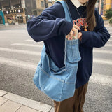 Large Washed Denim Crossbody BagOutfit