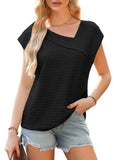 Women's Summer Slanted Fashion Leisure Short Sleeve Fashion Shirt