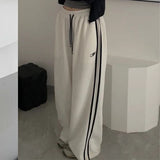 Piping Details Embroidery Logo Baggy SweatpantsOutfit