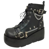 Thick Boots 2025 New Rivetered Pants Martin Boots Women's Dark Punk Locomotive