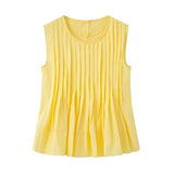Women's Clothing INS Net Red Explosion Pure Color Foldless Sleeveless Vest