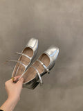 Red Mary Jane Shoes For Women's Shoes 2025 New Summer French Evening Black Spring And Autumn Single Shoes 211-1-Outfit