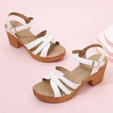 Head Thick And One-Word Sandals Women In The Spring Of 2025 New Round Head Simple Fashion Sandals