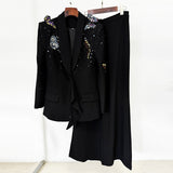 New Star Fashion Heavy Industry Three-Dimensional Butterfly Nails With Diamond Suit Trousers Set Two