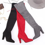 Zingj Fall / Winter 2023 Pointed, High Heel Women's Boots Fashion Zipper Thin Leg Strap Over-The-Knee Boots Elastic Boots- Outfit