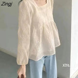 Women Pure Color Sweet Style Loose Design Autumn Student Dating Simple Mujer Schoolgirl Ulzzang All-match Hot Sale