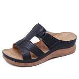 Zingj Size Summer Leisure Retro Sloping Thick Thick Shoe Leather One-Line Women's