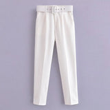 2025 New 褶皱 Multi-Colored Harun Pants Casual Solid-Colored Small-Footed Women's Trousers