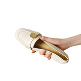 Retro Lady Commuter Metal Buckle Happy Shoes Women Spring / Summer 2025 Fashion New Thick Heel Single Shoes Small Leather