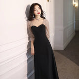 Dress Female Banquet Temperament Long Can Usually Wear A Small Black Dress Dress Banquet
