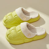 Fur Couple Cotton Slippers Women Wear Detachable Warm Waterproof And Velvet Indoors