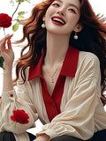 French Chiffon Shirts Spring 2025 New Chic Long Sleeve Clip