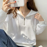 Style Waffle Hooded Sweater 2023 Early Spring New Style Loose Design Niche Jacket Women's Spring And